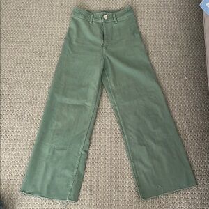 Zara Green Flare & Wide Leg Jeans